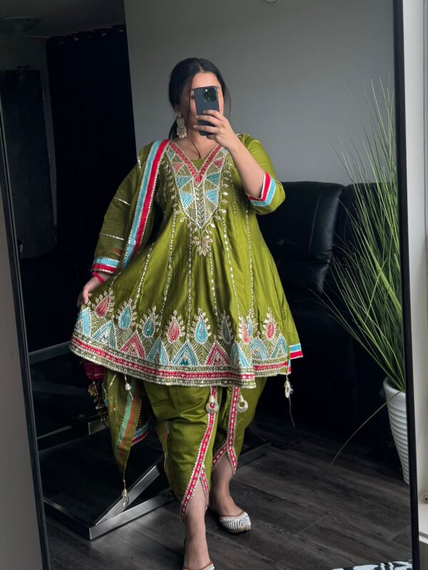 Green short anaarkali - One size