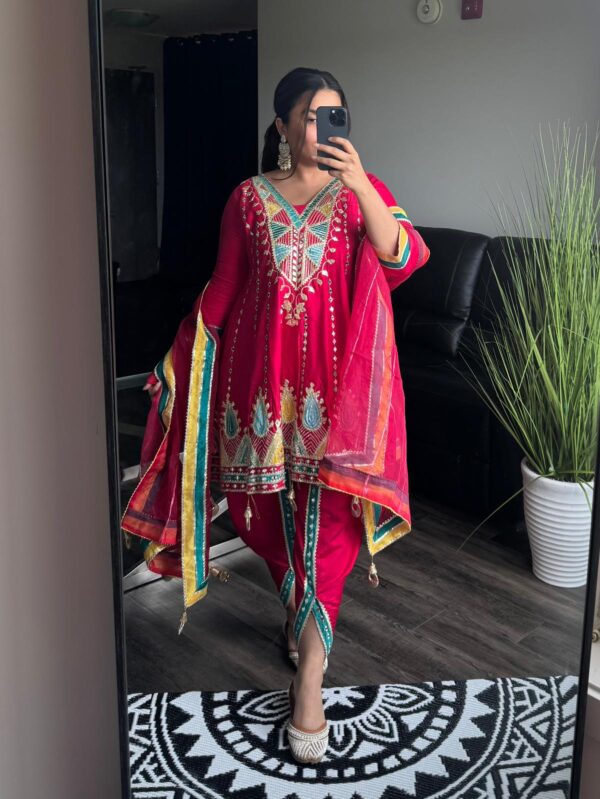 Pink short anaarkali - Image 4