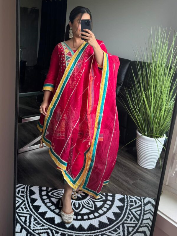 Pink short anaarkali - Image 2
