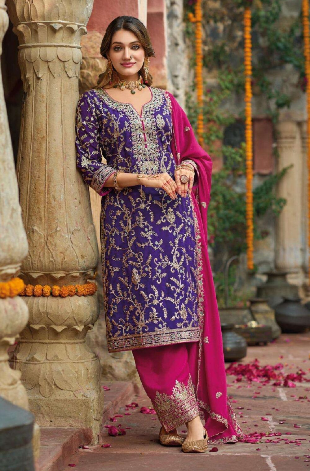Green sangeet suit - Image 2